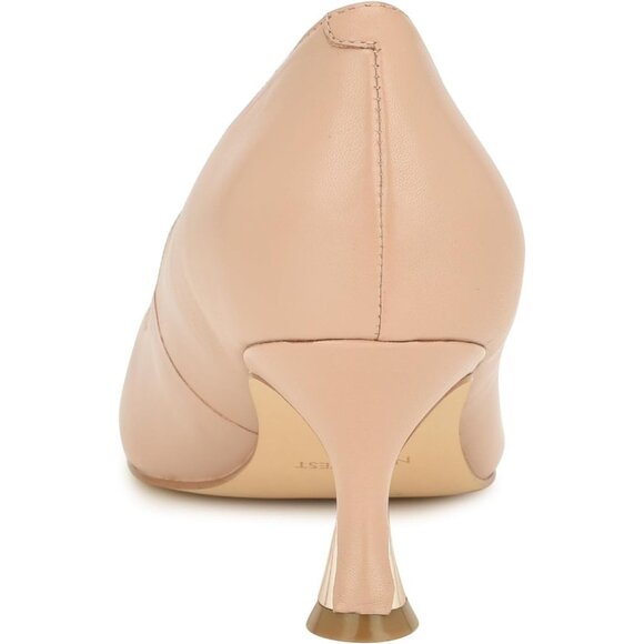 Nine West Womens Barely Nude Leather Closed Pointed Toe Kitten Heels Pumps Shoes - Picture 4 of 7